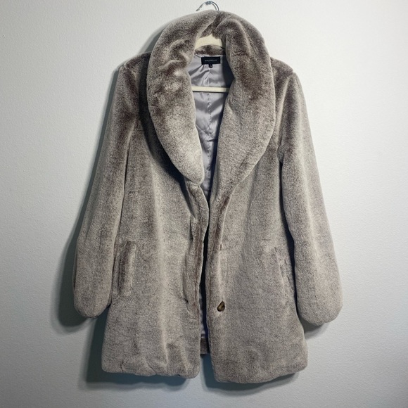 Revolve MAJORELLE Brinley Faux Fur Collared Boho Coat Jacket Arctic Size S - Picture 3 of 7